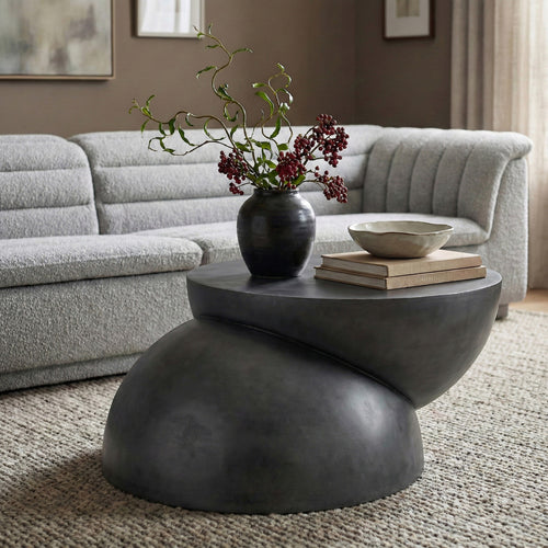 Boulder Iron Coffee Table in Black