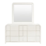 Fluted Solid Wood And Oak Veneer Dresser in Cream