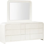 Fluted Solid Wood And Oak Veneer Dresser in Cream