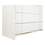 Fluted Solid Wood And Oak Veneer Dresser in Cream