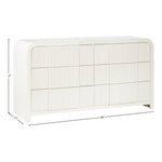 Fluted Solid Wood And Oak Veneer Dresser in Cream