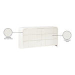 Fluted Solid Wood And Oak Veneer Dresser in Cream
