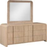 Fluted Solid Wood And Oak Veneer Dresser in Natural