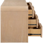 Fluted Solid Wood And Oak Veneer Dresser in Natural