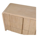 Fluted Solid Wood And Oak Veneer Dresser in Natural