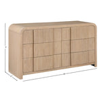 Fluted Solid Wood And Oak Veneer Dresser in Natural