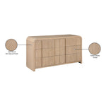 Fluted Solid Wood And Oak Veneer Dresser in Natural