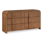 Fluted Solid Wood And Oak Veneer Dresser in Walnut