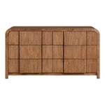 Fluted Solid Wood And Oak Veneer Dresser in Walnut