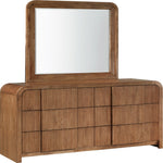 Fluted Solid Wood And Oak Veneer Dresser in Walnut