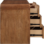 Fluted Solid Wood And Oak Veneer Dresser in Walnut
