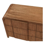 Fluted Solid Wood And Oak Veneer Dresser in Walnut