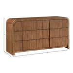 Fluted Solid Wood And Oak Veneer Dresser in Walnut
