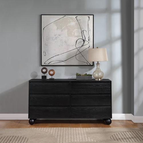 Kent Ash Wood Dresser in Black