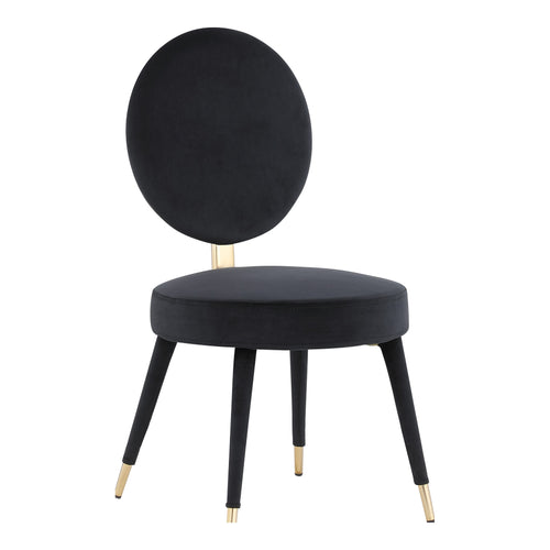Brandy Velvet Upholstered Dining Chair in Black