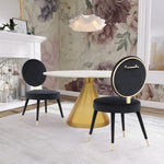 Brandy Velvet Upholstered Dining Chair in Black