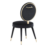 Brandy Velvet Upholstered Dining Chair in Black
