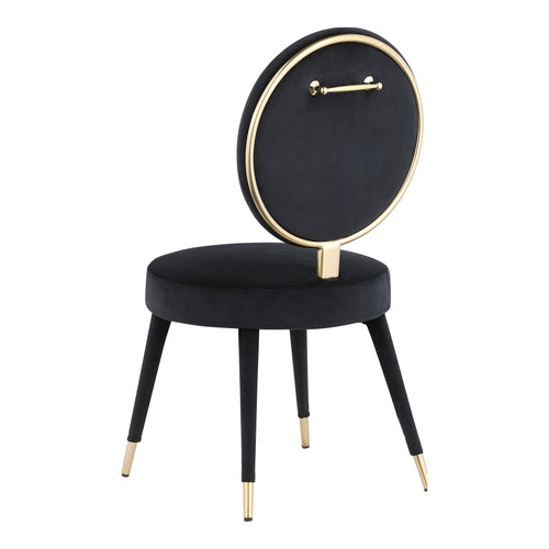 Brandy Velvet Upholstered Dining Chair in Black