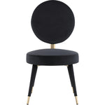 Brandy Velvet Upholstered Dining Chair in Black