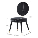 Brandy Velvet Upholstered Dining Chair in Black