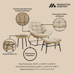 Benson 3-Piece Lounge Chair Set in Cream