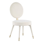 Brandy Velvet Upholstered Dining Chair in Cream
