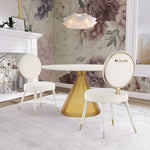 Brandy Velvet Upholstered Dining Chair in Cream