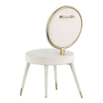 Brandy Velvet Upholstered Dining Chair in Cream