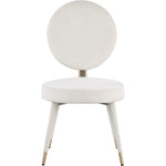 Brandy Velvet Upholstered Dining Chair in Cream