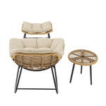 Benson 3-Piece Lounge Chair Set in Cream