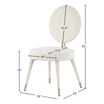 Brandy Velvet Upholstered Dining Chair in Cream