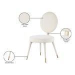 Brandy Velvet Upholstered Dining Chair in Cream