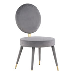 Brandy Velvet Upholstered Dining Chair in Grey