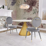 Brandy Velvet Upholstered Dining Chair in Grey