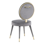 Brandy Velvet Upholstered Dining Chair in Grey