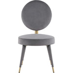 Brandy Velvet Upholstered Dining Chair in Grey