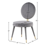 Brandy Velvet Upholstered Dining Chair in Grey