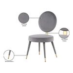 Brandy Velvet Upholstered Dining Chair in Grey