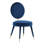 Brandy Velvet Upholstered Dining Chair in Navy
