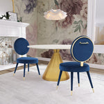 Brandy Velvet Upholstered Dining Chair in Navy