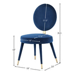 Brandy Velvet Upholstered Dining Chair in Navy