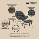 Benson 3-Piece Lounge Chair Set in Gray