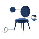 Brandy Velvet Upholstered Dining Chair in Navy