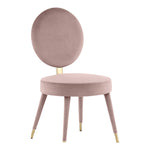 Brandy Velvet Upholstered Dining Chair in Pink