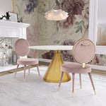 Brandy Velvet Upholstered Dining Chair in Pink