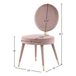 Brandy Velvet Upholstered Dining Chair in Pink