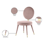Brandy Velvet Upholstered Dining Chair in Pink