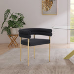 Brielle Boucle Fabric Upholstered Dining Chair in Black