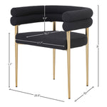 Brielle Boucle Fabric Upholstered Dining Chair in Black