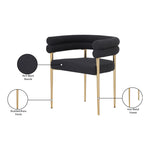 Brielle Boucle Fabric Upholstered Dining Chair in Black